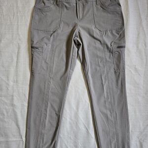 Kuhl Women's Gray Horizn Skinny Outdoor Hiking Cargo Pants Button Zip Drawstring